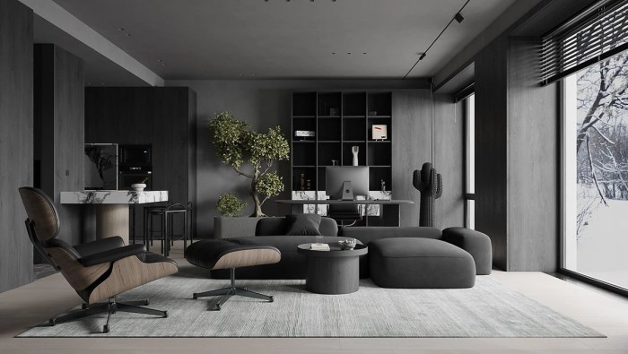 Black house interior design